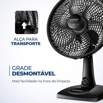 Ventilador De Mesa Mondial 06 Pás Vsp-30-b 127v/60hz 110V
