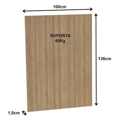Painel Para Escritório 100x136cm Tv Até 37'' Pa2916 Amêndoa