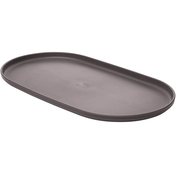 Kit 6 Travessa Oval Bambu Bandeja Plástico 30x17cm Prato Servir Lines Lyor