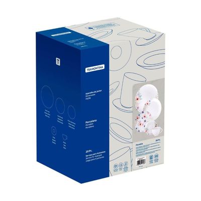 Aparelho de Jantar 20 Peças Tramontina Floratta em Porcelana