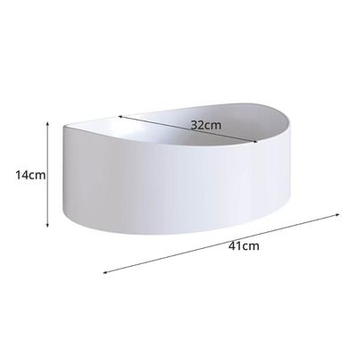 Cuba de Sobrepor Pia Apoio Oval Branca 41x32x14cm Banheiro Lavatório Berlim Branco