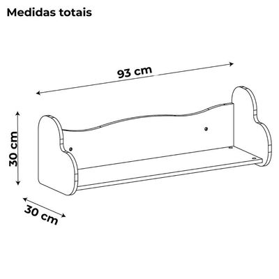 Prateleira Decorativa Nicho Infantil Mdf 91x30 Cm Arly Branco