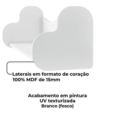 Prateleira Decorativa Nicho Infantil Mdf 91x30 Cm Arly Branco