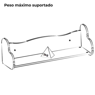Prateleira Decorativa Nicho Infantil Mdf 91x30 Cm Arly Branco