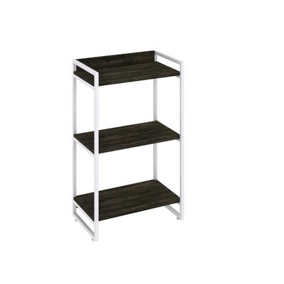 Estante Kuadra 60x40x104cm C/03 Prateleiras Carvalho Dark / Est.branca Carvalho Dark / Est.branca