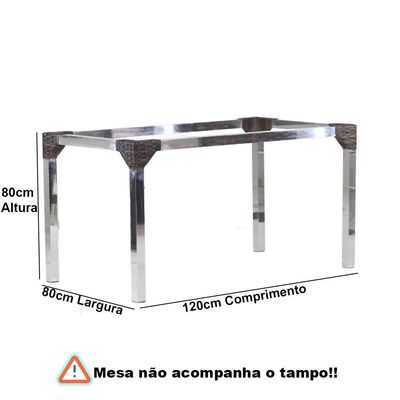 Conjunto 4 Cadeiras Angra E Mesa De Jantar Haiti Em Alumínio Argila