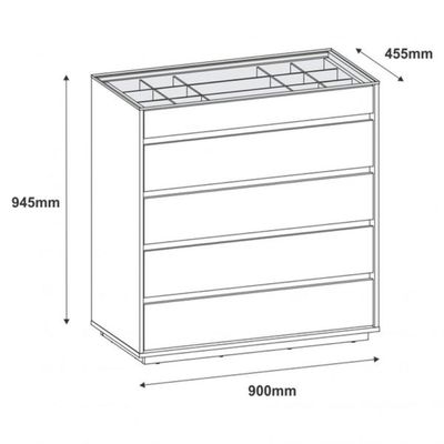 Comoda 5 Gavetas Belize Branco