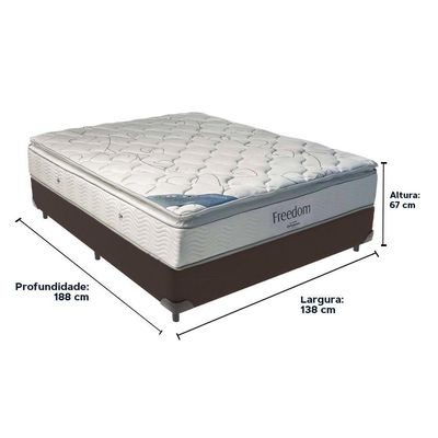 Cama Box Casal E Colchão Freedom Ortobom D33 Marrom