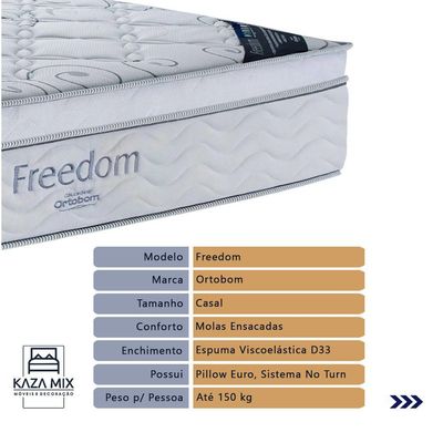 Cama Box Casal E Colchão Freedom Ortobom D33 Marrom