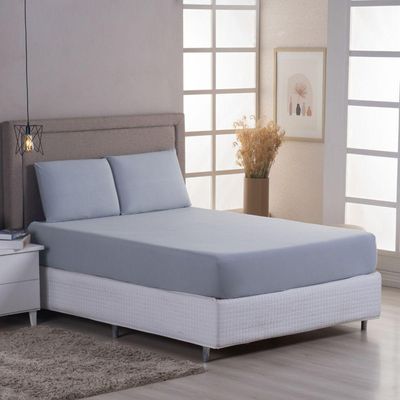 Jogo Cama Lençol Sonnet Casal Padrão Malha Lisa 100% Algodão Macio 3 Peças - Cinza