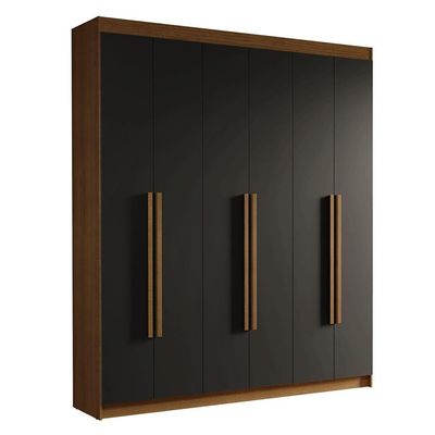 Guarda-roupa Casal 6 Portas Batentes Saturno Madesa Rustic.