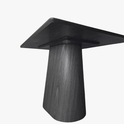 Mesa De Jantar Cone Retangular 140x90 Cm Tampo Ébano Base Ébano Cor Preto