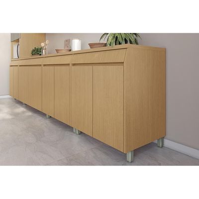 Balcão Nesher Simone Mendes com 2 Portas, 1 Gaveta e 1 Prateleira 80cm de Largura Castanho