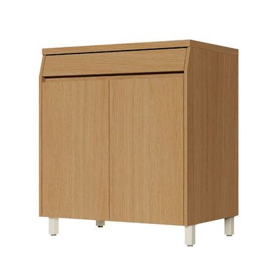 Balcão Nesher Simone Mendes com 2 Portas, 1 Gaveta e 1 Prateleira 80cm de Largura Castanho
