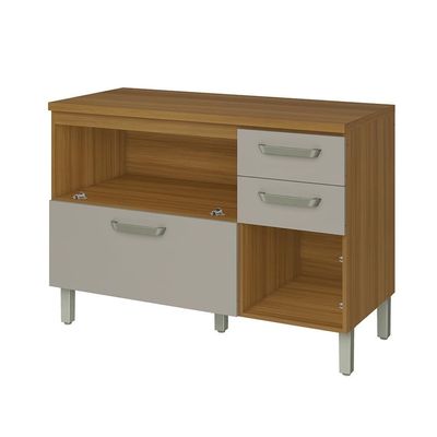 Balcão Nesher Princesa com 2 Portas, 3 Gavetas e 1 Prateleira 120cm de Largura Freijó com Off White