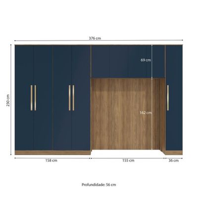Quarto Modular Kappesberg Adapt  Profundo 4 Peças
