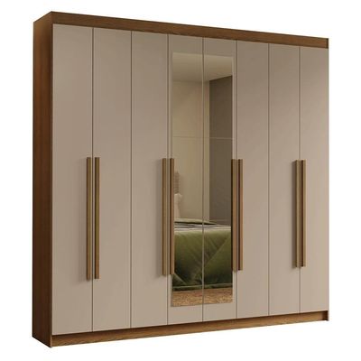 Guarda-roupa Casal Com Espelho Saturno Madesa Rustic/crema