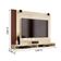 Painel Para Tv Até 50 Polegadas Dijon Ripado C/ Prateleira Off White / Nature