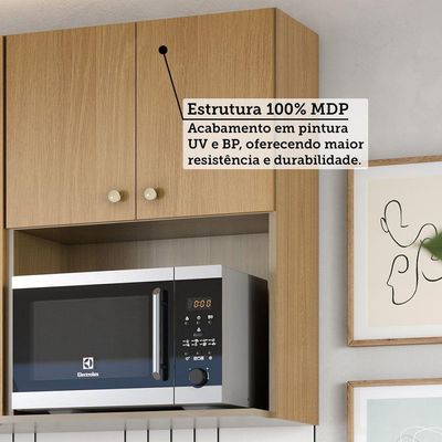 Nicho Micro-ondas 60cm Elegance Luciane Móveis Freijó/freijó Brasil