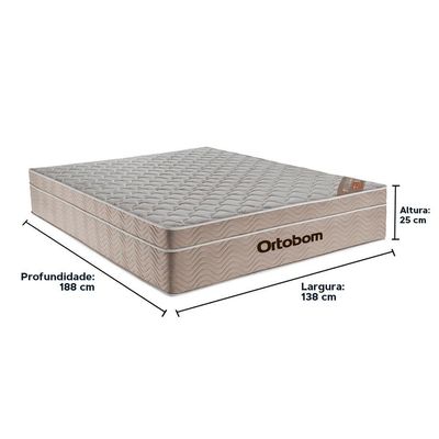 Cama Box Baú Cinza E Colchão Airtech Molas Ensacadas Casal Ortobom