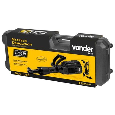 Martelo Demolidor 1700W 65 Joules 220V Vonder Plus Acompanha Punho Auxiliar MDV 1765