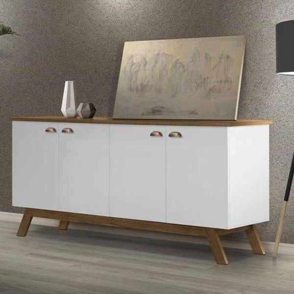 Buffet Moderno Atlanta Branco E Madeira Tebarrot Buffet Moderno Atlanta Branco E Madeira Tebarrot