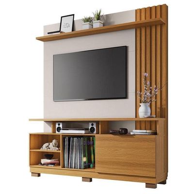 Estante Home Theater Artheo Cinamomo Off White E Mesa De Centro Sky Cinamomo- Hb Móveis