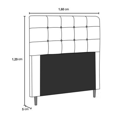 Cabeceira Estofada Cama Box Queen 160 Cm Milão Suede Suede Cinza
