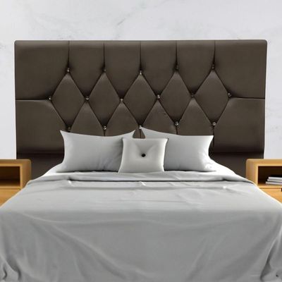 Cabeceira Estofada Cama Box King 195 Cm Suede Ayla Cor:marrom
