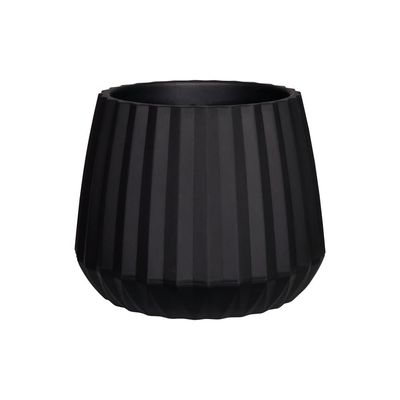 Vaso Cachepot Wave 37cm Preto