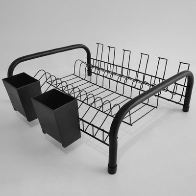 Escorredor De Louças Compacto Com Porta Talheres Escorredor De Pratos Copos Preto Stolf