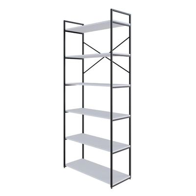Estante Alta C/06 Prateleiras 185x80x33cm Yon Branco Tx/est.preta Branco Tx/est.preta