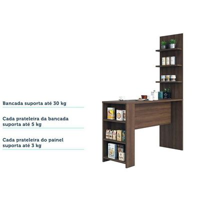 Bancada Mesa Gourmet Para Cozinha e Painel Suprema