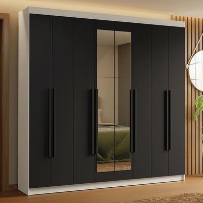 Guarda-roupa Casal 8 Portas Batentes Com Espelho Madesa