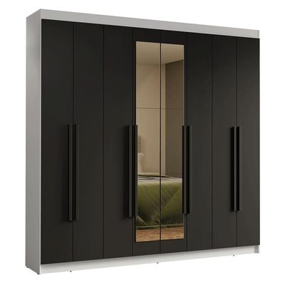 Guarda-roupa Casal 8 Portas Batentes Com Espelho Madesa