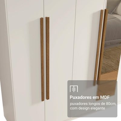 Guarda-roupa Casal 8 Portas Batentes Madesa Branco/rustic