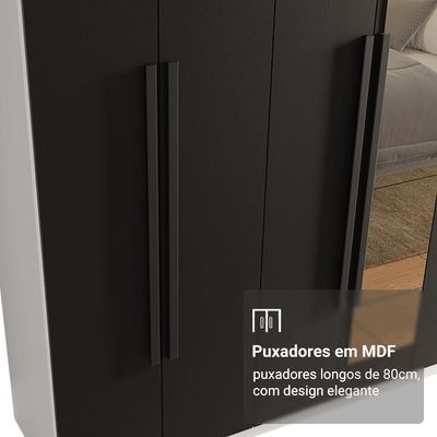 Guarda-roupa Casal 8 Portas Batentes Com Espelho Madesa.