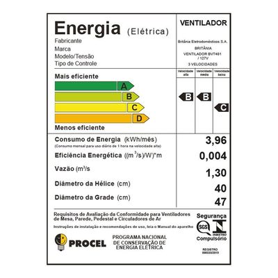 Ventilador Britânia 2 Em 1 Maxx Force Silencioso 174W 110V