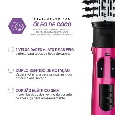 Escova Rotativa Philco 1100W 2 rotações Beauty Shine  220V
