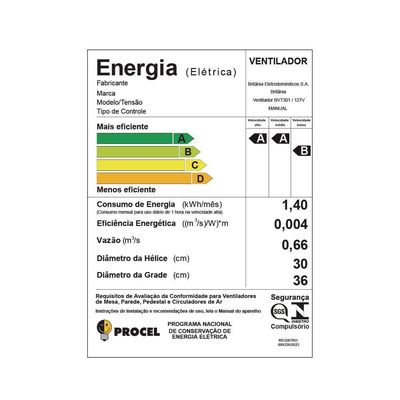 Ventilador Britânia 2 Em 1 Tecnologia Maxx Force 60W  110V