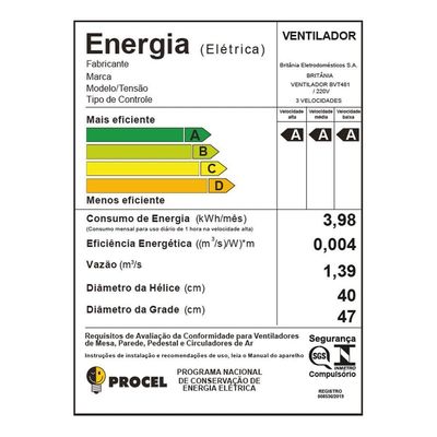 Ventilador Britânia 2 Em 1 Maxx Force Silencioso 174W 220V