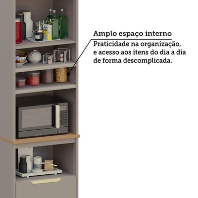 Cozinha Modulada Completa De Canto 10 Peças Com Tampo Lumina Cinammon/Freijó
