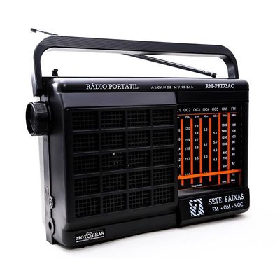 Rádio Portátil Motobras Pft73 7 Faixas Bivolt Preto Bilvolt