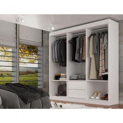 Closet Lisboa Casal 2 Gavetas E 2 Prateleiras - Branco Branco