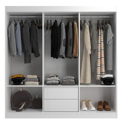Closet Lisboa Casal 2 Gavetas E 2 Prateleiras - Branco Branco