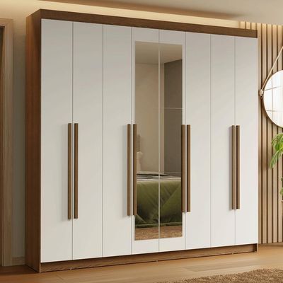 Guarda-roupa Casal 8 Portas Batentes Madesa Rustic/branco