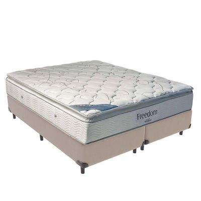 Cama Box King E Colchão Freedom Ortobom D33