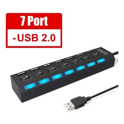 10 Unidades de Hub Usb 7 Portas 2.0 Hd Extensor High Speed Pen Drive