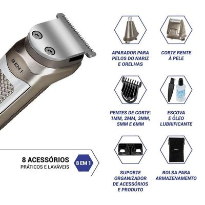 Aparador De Pelos Philco Multigroom 8 Em 1 5W PAP16 Bivolt