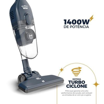 Aspirador De Pó Vertical Britânia 2 Em 1 1400W  1,5L 220V